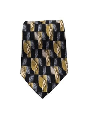 Manzoni Leaf Print Italian Silk Tie